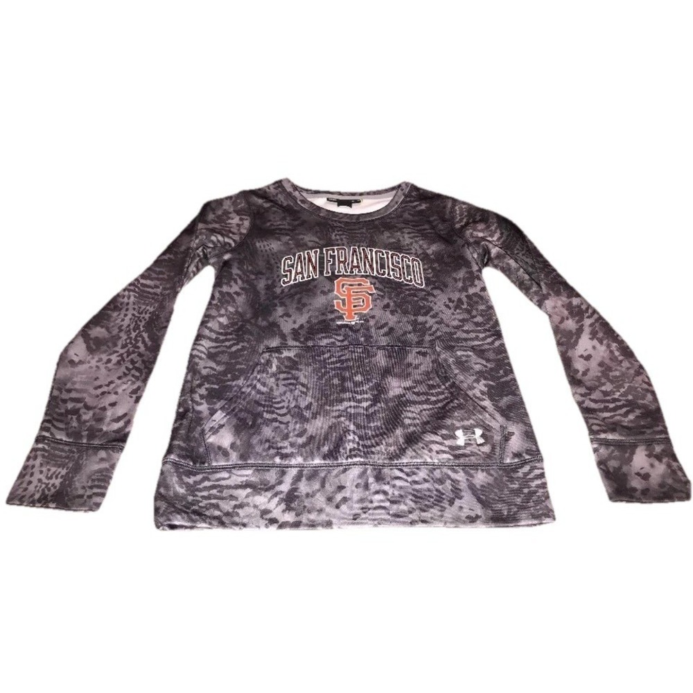 Under Armour Girls Youth Sz Medium San Fransisco Gray Loose Shirt‎ Thumbholes